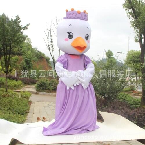 Cute White Duck Cosplay Costume for Adult Animal Mascot Fursuit Advertising for Walking Cartoon Princess Show Clothes
