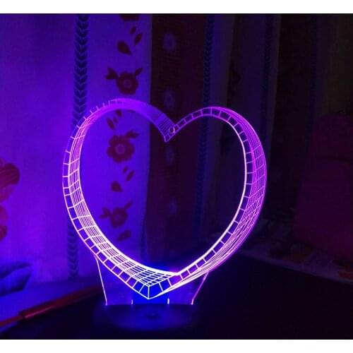 Creative Heard 3D led Night Light USB Mixed Color Table Lamp Touch Base Romantic Atmosphere Lamp Home Bedroom Decor Lighting