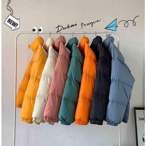 2021 Winter Mens Cotton Jacket Bread Jacket Popular Winter Solid Color Casual Korean Zipper Top