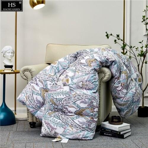 Big Version Paisley Goose Down Quilt Comforter Filling Power 600 Combed Cotton Fabric Duvet Winter Blanket OEKO-TEX Certified