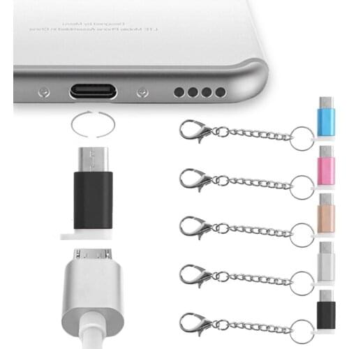 USB-C USB 3.1 Type C Male To Micro USB Female Converter Adapter With Anti-Lost Key Chain For Android Phone PC LG G6/Oneplus 3T/S