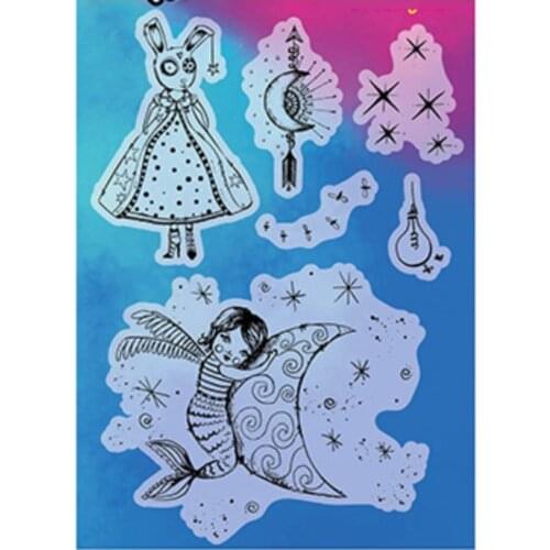 Angel moon Transparent Clear Silicone Stamp/Seal for DIY scrapbooking/photo album Decorative clear stamp M13804