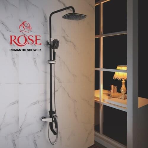 ROSE Shower system, shower set brass faucet in the bath with shower watering can and top rain shower head, faucet aerator R1336H