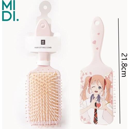 Pink Massage Comb Cartoon Airbag Hairbrush Beauty Anti-Static Haircare Hair Comb Women Fluffy Hairdressing Styling Accessory