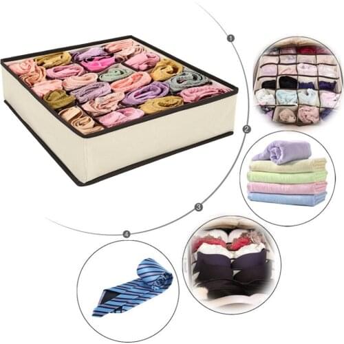 Foldable Underwear Drawer Organiser Dividers Closet Clothes Organizer New Washable Storage Box For Bras Scarves Ties Socks Boxes