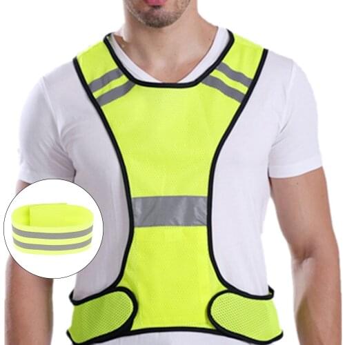 Reflective Safety Vest Cycling Bicycle Reflective Warning Vests Breathable Security Running Cycling Unisex Reflective Strip