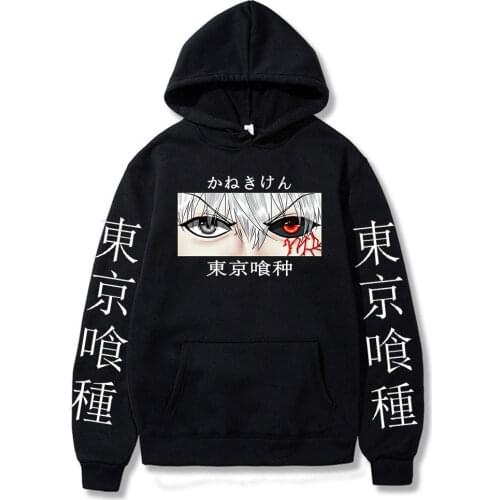 Tokyo Ghoul Sweatshirt Fashion Male Kaneki Ken Manga Eyes Hip-hop Harajuku Tops Spring 100% Cotton Warm Pullovers Hoodies