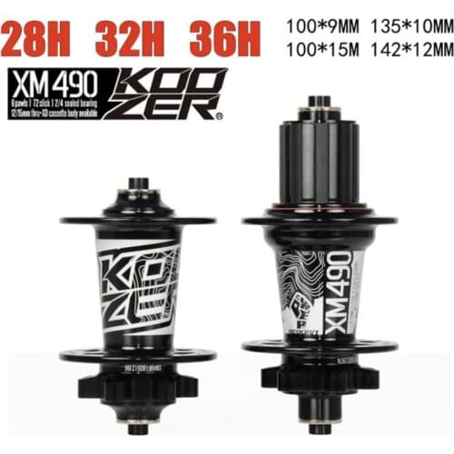 KOOZER XM490 Bicycle Hub 6 Claw 4 Bearing Mountain Bike Front Rear Hub Quick Release 28/32/36 Hole Aluminum Bike Accessories