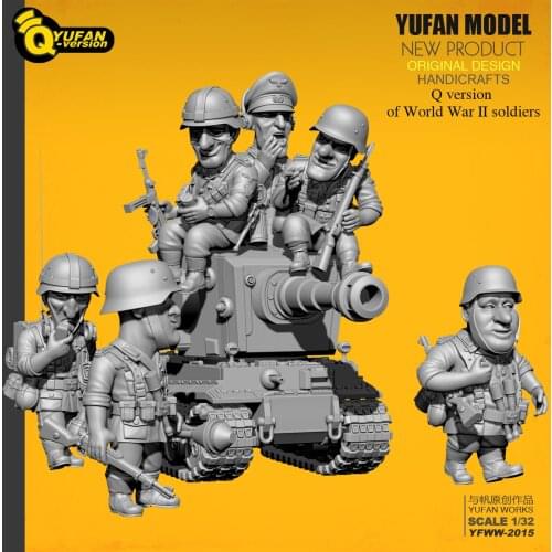 Yufan Model 1/32 Soldier Q version of the soldier 6 plus tank set Yfww-2015