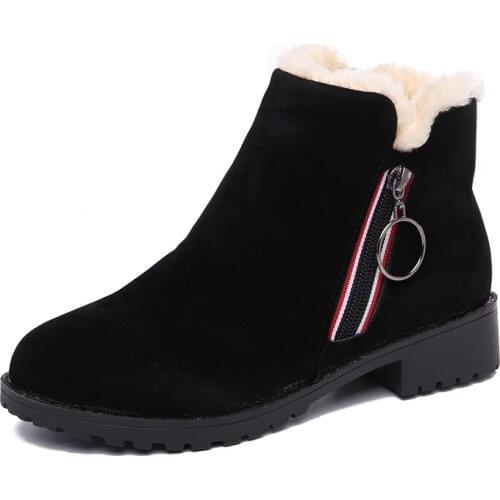 Snow boots womens boots winter 2019 new Korean wild short boots thickened plus velvet warm non-slip short boots