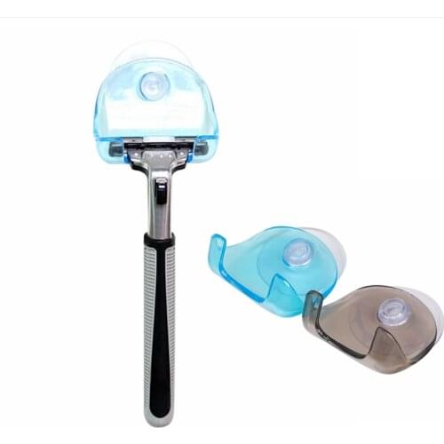 1/2PCS Suction Cup Razor Clear Hanging Rack Bathroom Storage Shelf Razor Holder Suction Cup Shelf Organizer