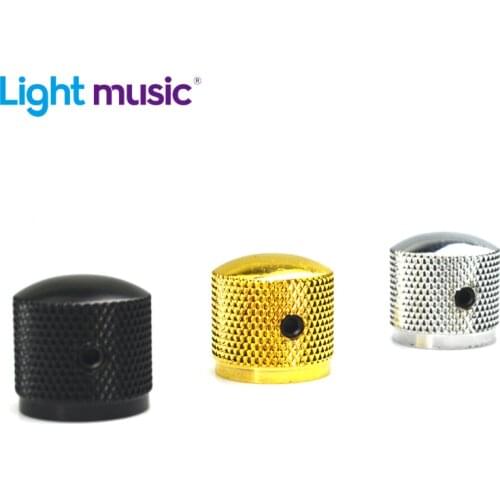 2pcs Metal Dome Tone Volume Control Knobs for Bass Guitar With Hexa-screw Lock Black Chrome Gold Guitar Parts