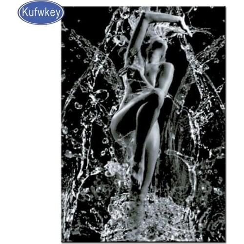 5D DIY Diamond Embroidery Black Dancing Woman Rhinestone Art Diamond Painting Portrait Sexy Lady Cross Stitch Kit Home Decoratio