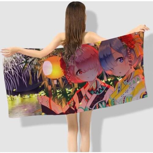 Anime Manga Re Zero Kara Hajimeru Isekai Seikatsu Bath Towel Beach Towel 001