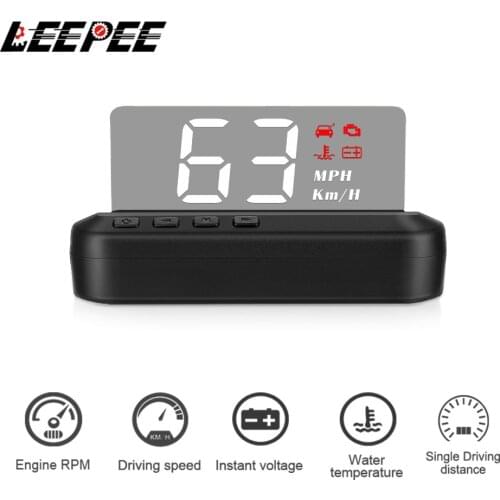 Car HUD Overspeed Warning System Projector Head Up DisplayWindshield Auto Electronic Voltage Alarm C100-HUD OBD2 II EUOBD