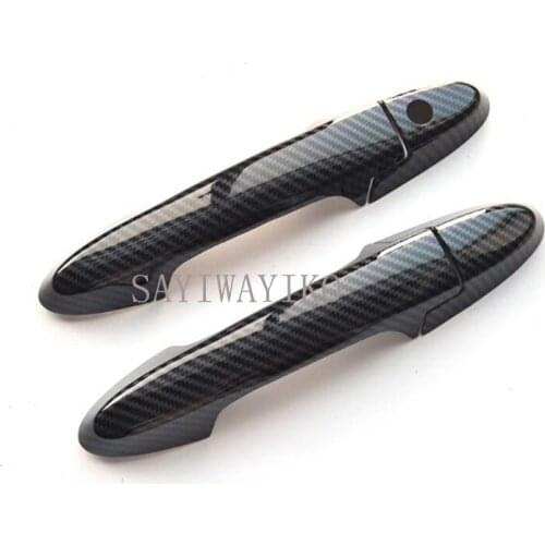 CAR STYLING Car Door Handles Cover Trim Carbon Fiber Exterior Car Styling Door Handle Bowl For Honda HRV HR-V Vezel 2014-2017