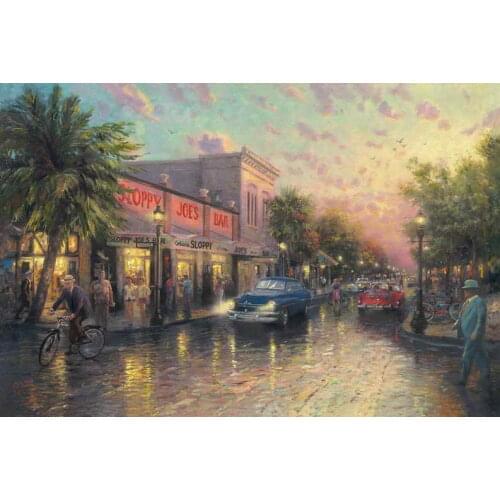 Free shipping! Key West Thomas Kinkade HD Canvas Print Living Room Bedroom Wall Pictures Art Painting Home Decoration