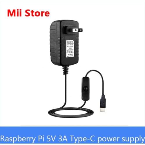 Raspberry Pi 5V 3A Type-C power supply, Large current, stable and strong suit for Raspberry Pi 4/4B/3