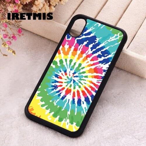 Iretmis 5 5S SE 2020 Phone Cover Case for iPhone 6 6S 7 8 Plus X Xs XR 11 12 Mini Pro Max Silicone TPU Rainbow tie-dye