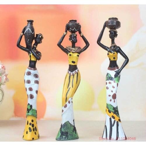 Exotic Afric Beauty Home Ornaments Creative African Art Resin Female Sculpture Unique Africa Decoration Living Room Accessories