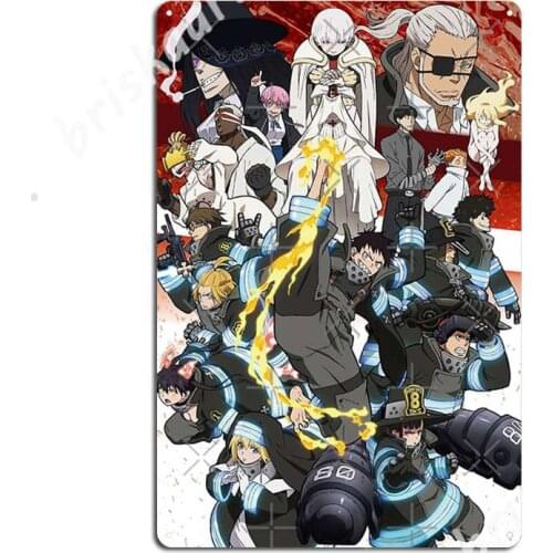 Enen No Shouboutai - Fire Force Season 2 Poster Anime Metal Signs Club Party Cinema Custom Plaques Tin sign Posters