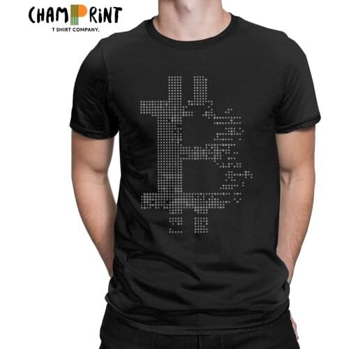 Bitcoin Cryptocurrency T-Shirts Men Casual Pure Cotton Tee Shirt Crewneck Short Sleeve T Shirt Birthday Present Clothing