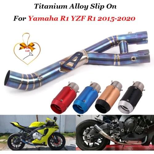 Motorcycle Exhaust Slip On For Yamaha R1 YZF R1 MT10 2015-2020 Escape Muffler DB Killer Modified Titanium Alloy Middle Link Pipe