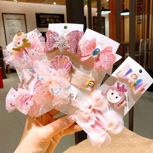 Princess Bow Headdress Children Girls Hairpins Ties Starry Snowflake Rubber Band Party Hair Accessories Women