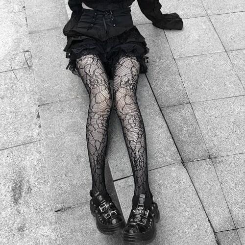 Sexy Gothic Tights Cosplay Costume Fishnet Stockings Nylon Thigh High Pantyhose Plus Size Women Gift for Girlfriend Dropshipping