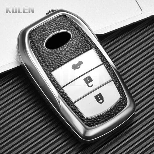 TPU Leather Type Car Key Case Cover Fob Case For Toyota Altis Corolla Rav4 CH-R Camry Hilux Fortuner Crown Protector Accessories