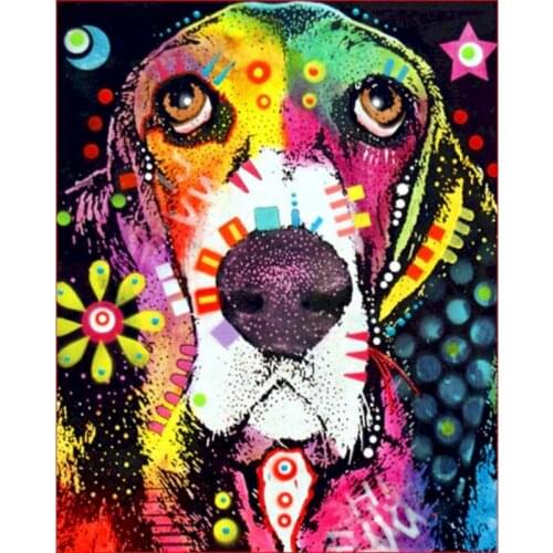 Dog Colorful Coloring By Numbers On Canvas With 60x75 DIY Framed For Adults Acrylic Paint Kits Oil Painting By Numbers Decor Art