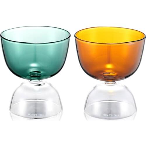 Creative Transparent Colorful Glass Mugs Yogurt mug Milk Ice cream office Cups Drinkware the Best birthday Gift for Friends