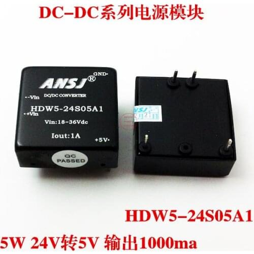 Power module 24V to 5V stable voltage isolation module power 5W output 1A HDW5-24S05A1