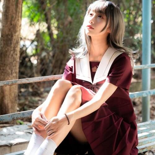 2019 new Japanese school uniforms sailor tops+tie+skirt Navy style Students clothes for Girl Plus size Lala Cheerleader clothing