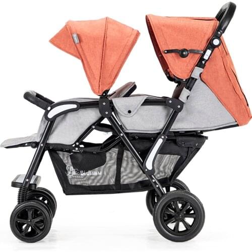 Twin Stroller High Landscape Double Double Seat Front and Rear Seat Armchair Portable Folding Two-Child Stroller