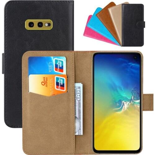 Luxury Wallet Case For Samsung Galaxy S10e Exynos 9820 Snapdragon 855 PU Leather Retro Flip Cover Magnetic Fashion Cases Strap
