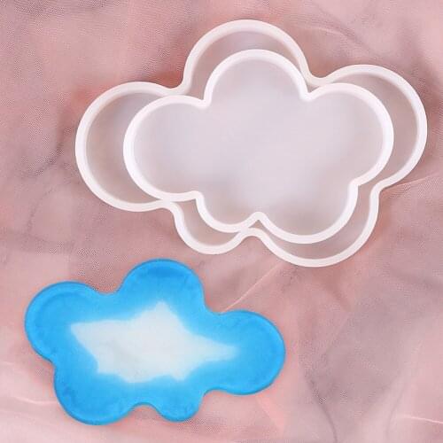 DIY Crystal Epoxy Large and Small Cloud Coaster Mould Geometry Saucer Big Octagonal Placemat Resin Model Handmade Wholesale