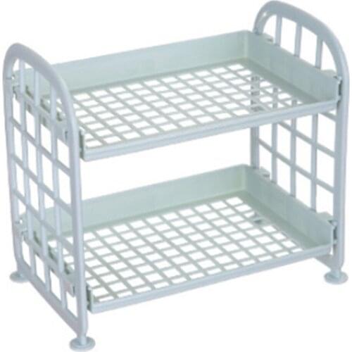 Creative Two-layer Hollow Plastic Shelf Tabletop Kitchen Organizer Bathroom Double-layer Cosmetic Storage Shelf Drop Shipping
