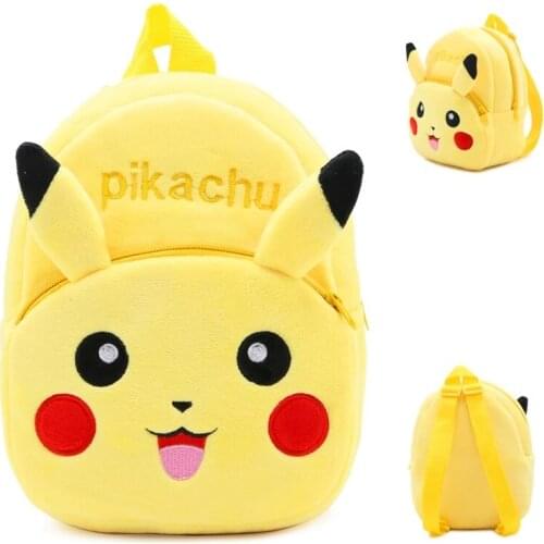 Japanese Anime TAKARA TOMY Pokemon Plush Backpack Pikachu Cartoon Figure Pattern Children School Bag Baby Backpack kids toy gift