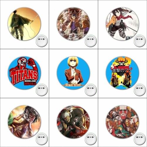 1pcs Hot anime Attack on Titan Cosplay Badge Brooch Pins Icons Badge Decoration Cartoon Badges Button Clothes Accessories