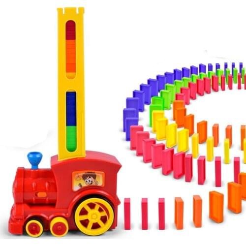 120pcs/set 60pcs/set Domino Automatic Placement block Car motorized dominoes train kits with sound light intelligence toys gift