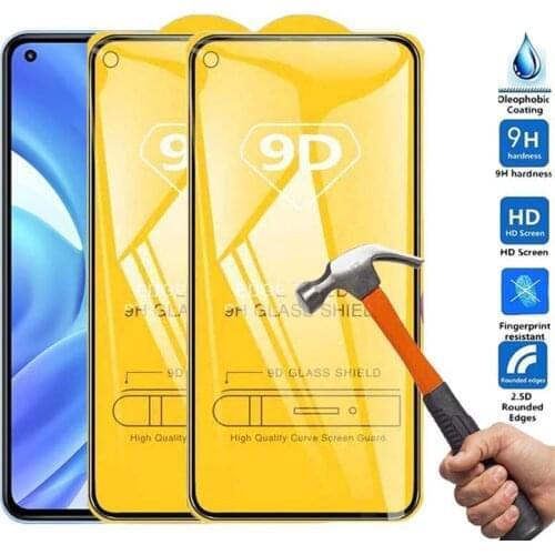 2Pcs 9D Full Cover For Xiaomi Mi 11 Lite Protective Glass 3D On Xiomi My 11 Light Mi11 11Lite Glass Screen Protector Film Armor