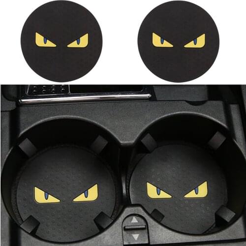 2pcs Car Coaster Water Cup Bottle Holder Monsters Anti-slip Pad Mat Silica Gel For Interior Decoration Car Styling Accessories