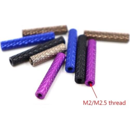 20Pcs M2 M2.5 Textured Aluminum Column Spacers Standoff Pillar for DIY FPV RC Airplane Model Quadcopter 11.2/16/20/23/25/52mm