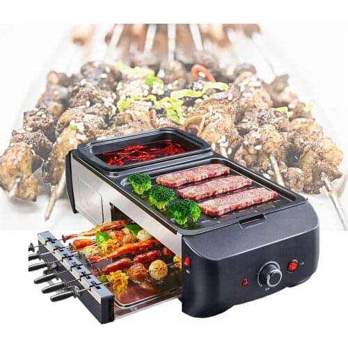 Non-stick Electric Multi-Function Cooking Barbecue Pot And Barbecue Hot Pot Factory Price Sale