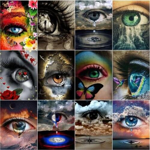 GATYZTORY 50x40cm Oil Painting By Numbers Eye Hand Painted Painting Art Gift DIY HandPainted Paintings Art Home Decor