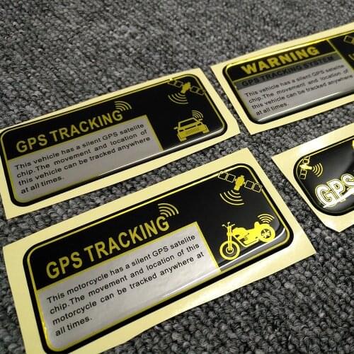 GPS Alarm TRACKING System Decal Stickers Track device Tracker Vehicle Motorcycle Warning Car Sticker bike bicycle Satelite