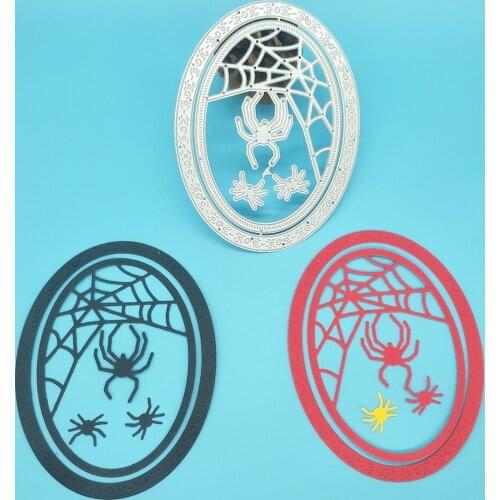 Halloween oval spider web spider metal cutting template DIY scrapbook, card making, embossing crafts, photo album decoration
