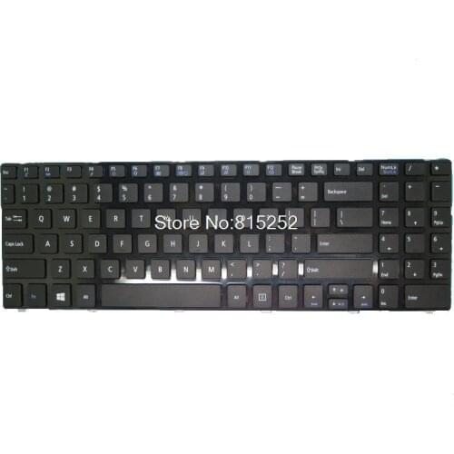 Laptop Keyboard For Pegatron A15 With Black Frame Black United States US Small Enter