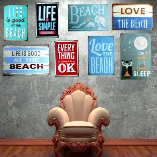 Life is good at the beach Metal Painting Wall Bar Home Art Decor Cuadros Mix Order 30X20CM A-5631